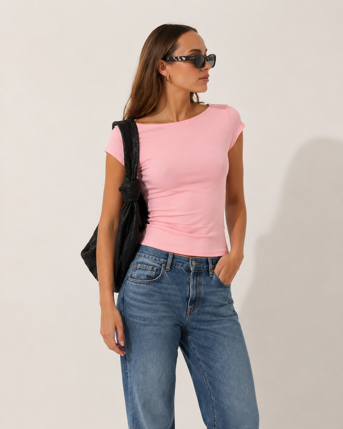 تیشرت یقه گرد باز river island