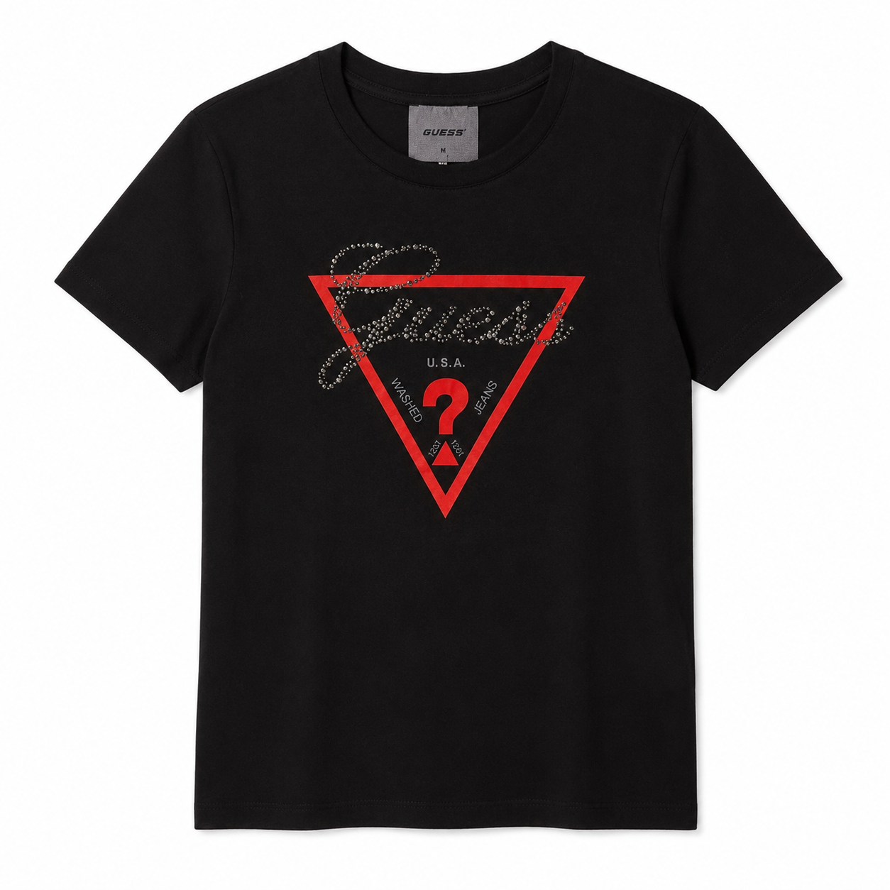 تیشرت یقه گرد مشکی guess