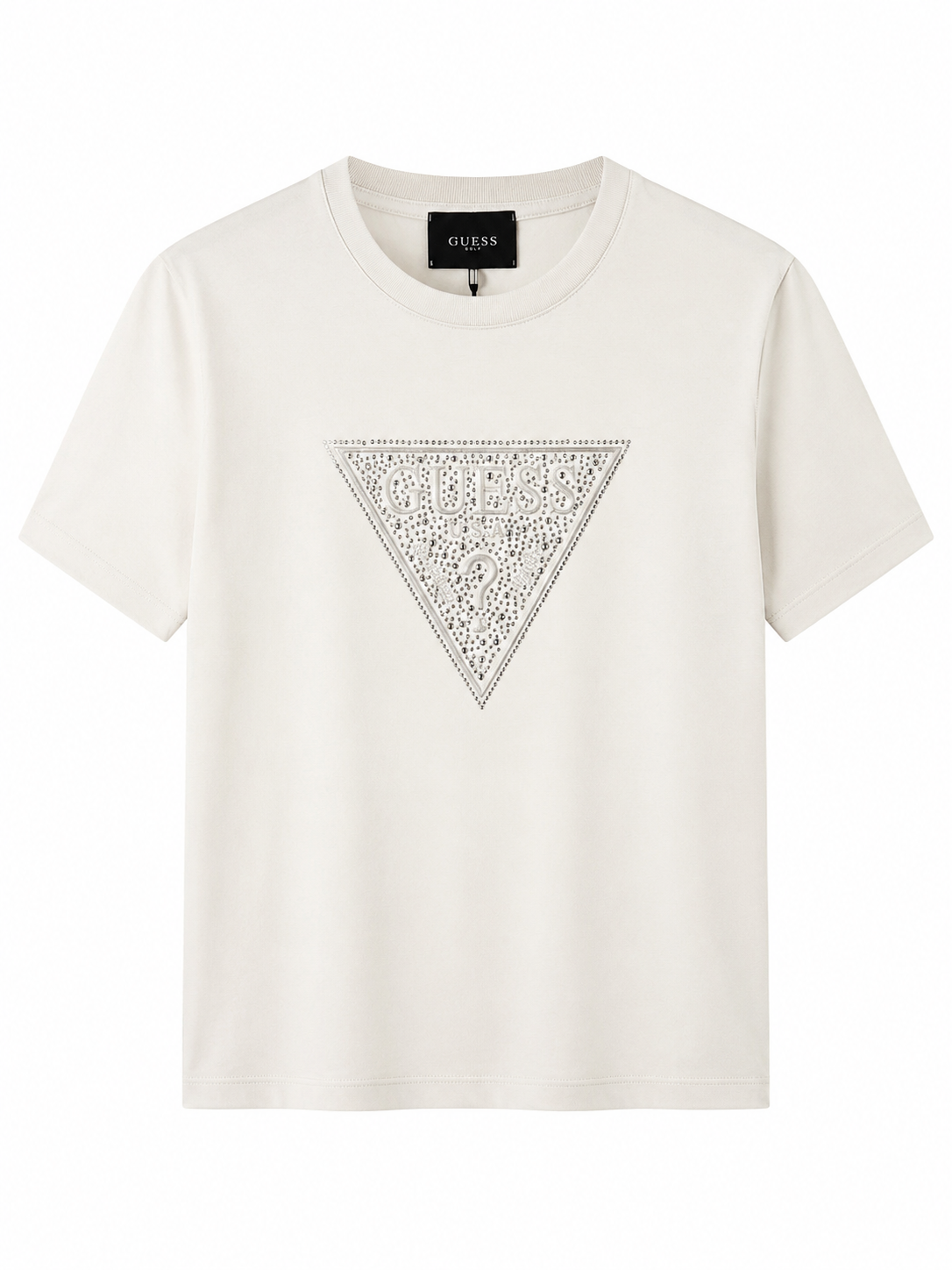 تیشرت سفید یقه گرد guess